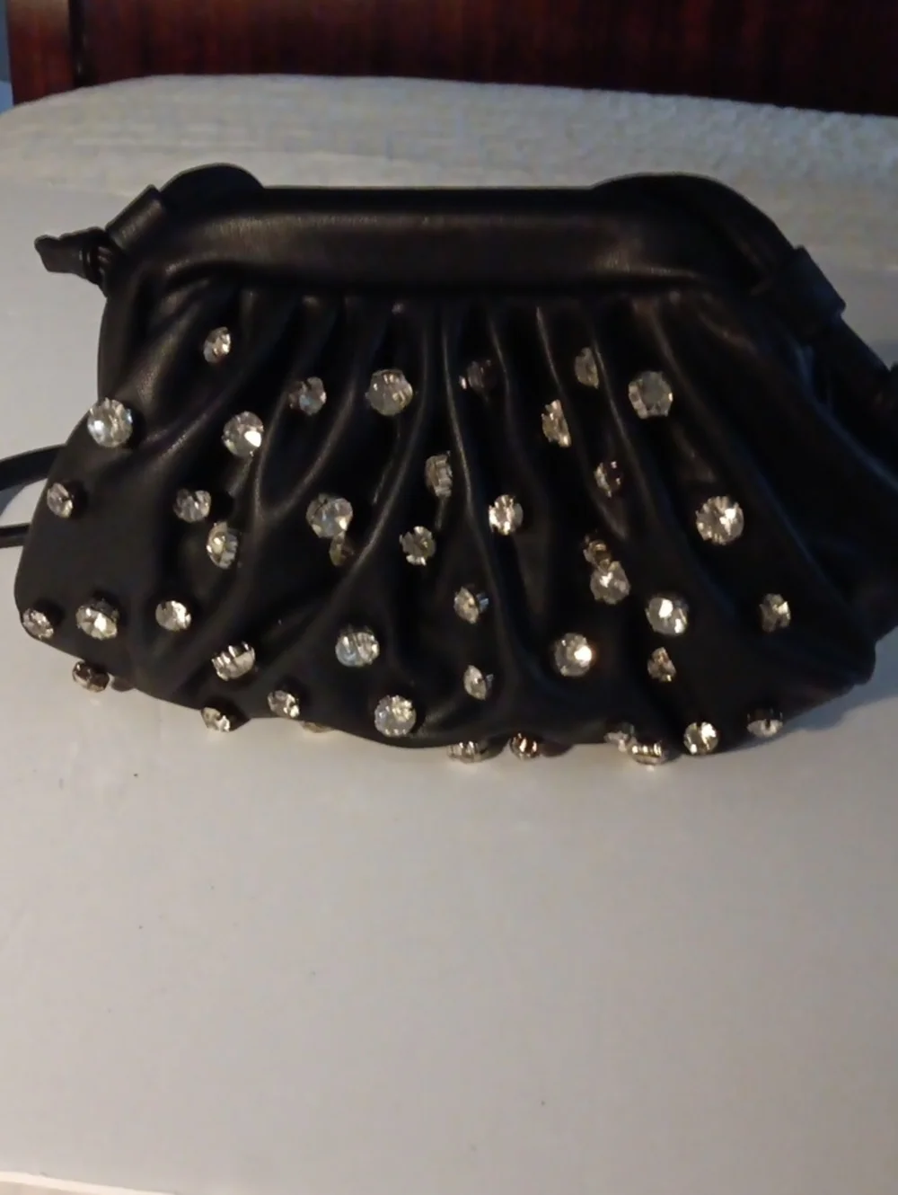 Black Crystal-Studded Women's Clutch Inzi
